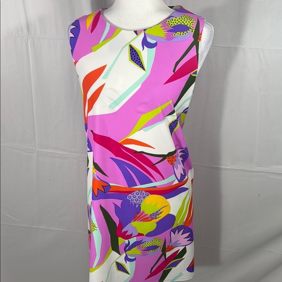 Jude Connally Vibrant Multicolor Sleeveless Dress Size L - Picture 1 of 8